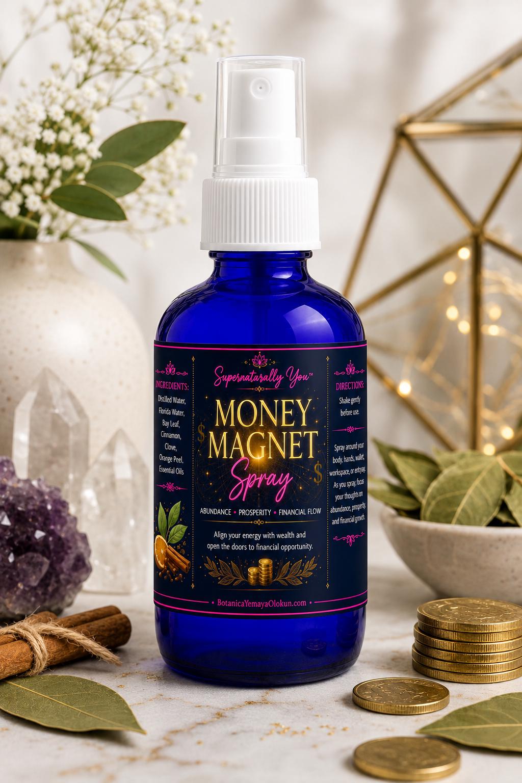 Hoodoo Money Drawing Spray | Abundance & Financial Blessings Ritual Mist | Attract Wealth | Prosperity Spell Spray | Handmade | 4oz