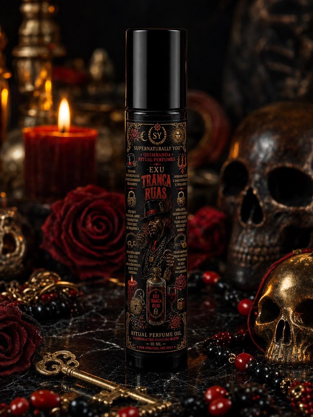 Exu Tranca Ruas Luxury Ritual Perfume | Quimbanda Cologne | Exu Scent | Exu Tranca Ruas Oil | Road Opening Cologne