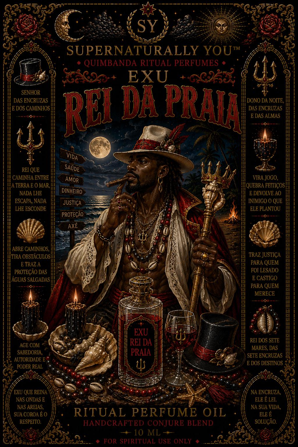Exu Rei Da Praia Luxury Ritual Perfume | Quimbanda Cologne | Beach Ritual Cologne | Exu Rei Da Praia Oil | Ocean Spiritual Perfume