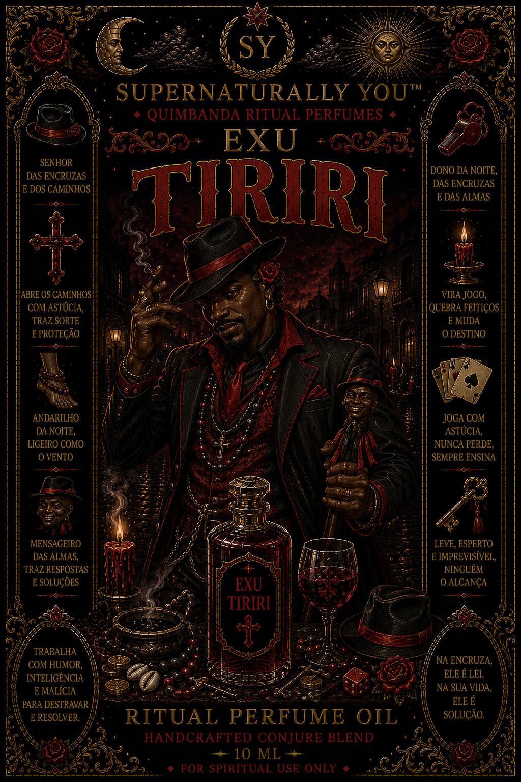 Exu Tiriri Luxury Ritual Perfume | Quimbanda Cologne | Fast Acting Ritual Oil | Exu Tiriri Oil | Obstacle Removal Cologne