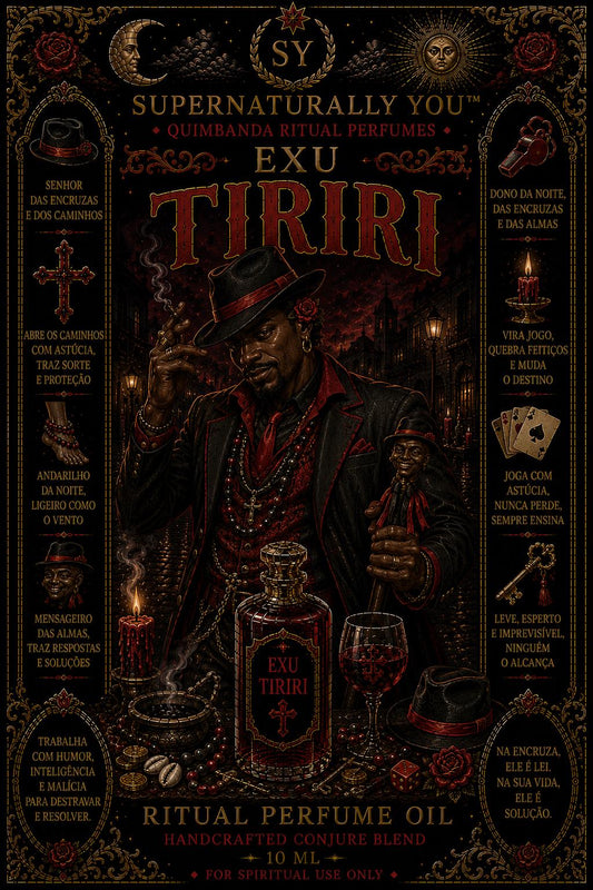 Exu Tiriri Luxury Ritual Perfume | Quimbanda Cologne | Fast Acting Ritual Oil | Exu Tiriri Oil | Obstacle Removal Cologne