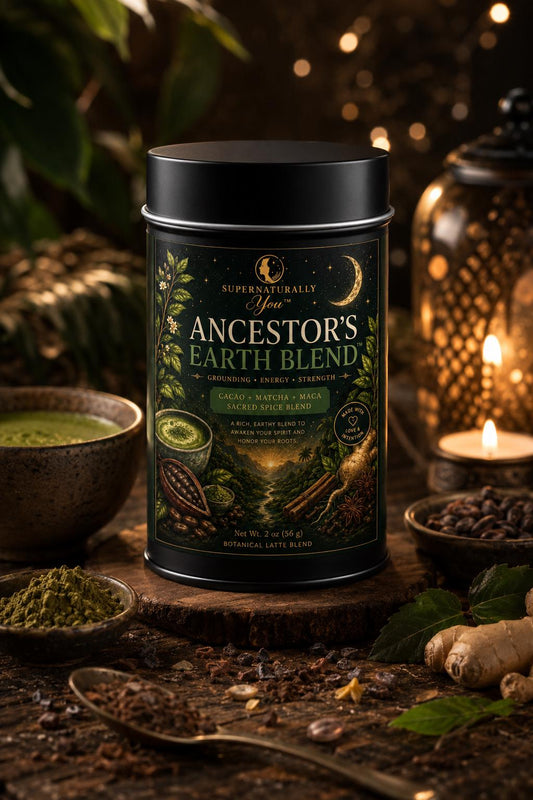Ancestor's Earth Blend | Botanical Matcha Latte | Cacao Maca Tea | Spiritual Wellness | Grounding Herbal Latte