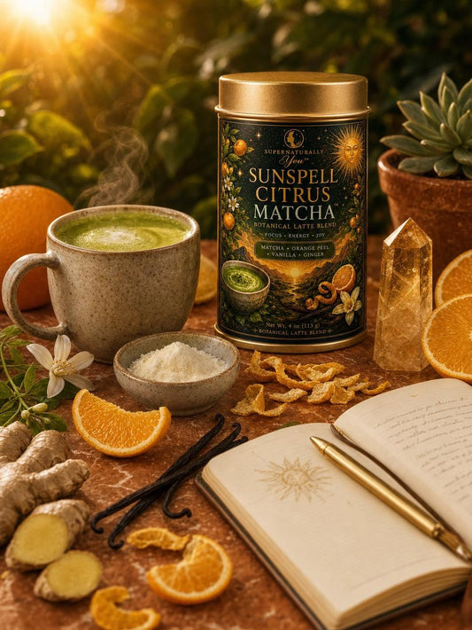 SunSpell Citrus Matcha | Supernaturally You | Orange Ginger Botanical Latte | Energy Focus Joy | Spiritual Wellness | Morning Ritual Tea