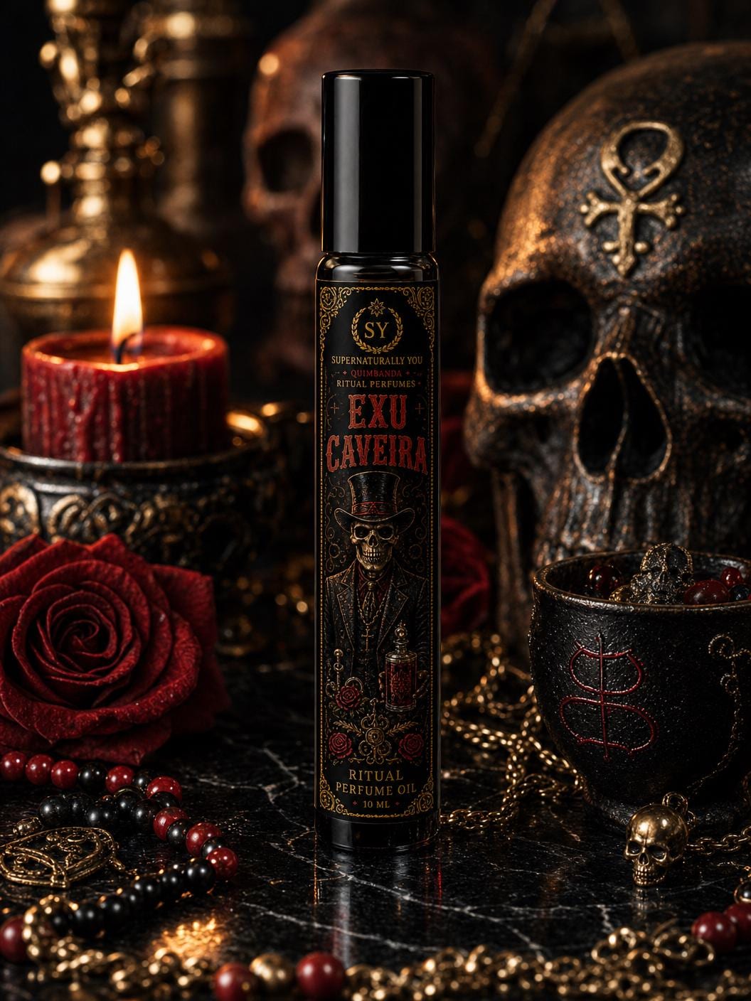 Exu Caveira Luxury Ritual Perfume | Quimbanda Cologne | Cemetery Ritual Oil | Gothic Cologne | Exu Scent