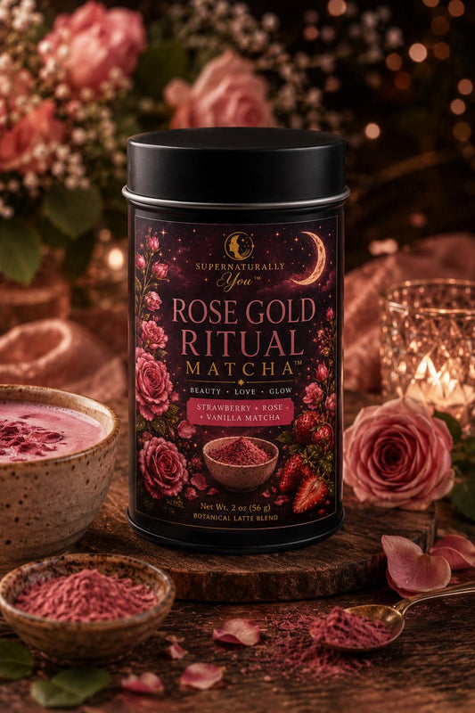Rose Gold Ritual Matcha | Supernaturally You | Strawberry Rose Latte | Beauty Self Love | Botanical Blend | Caffeinated Wellness Tea