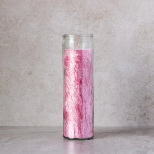 Pink Handcrafted Plain Palm Wax Prayer Candle